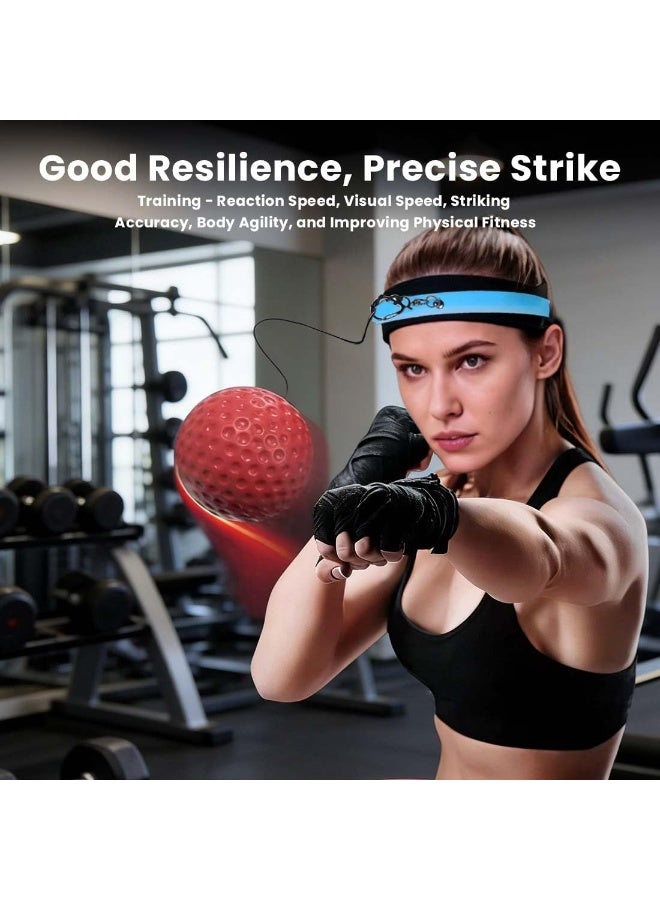 Soofam Box Bollen, Boxing Reflex Ball with Adjustable Silicone Headband & Protective Gloves, Box Ball Game for Focus, Reaction Speed, Agility, Punching Speed, Hand Eye Coordination Training - Image 5