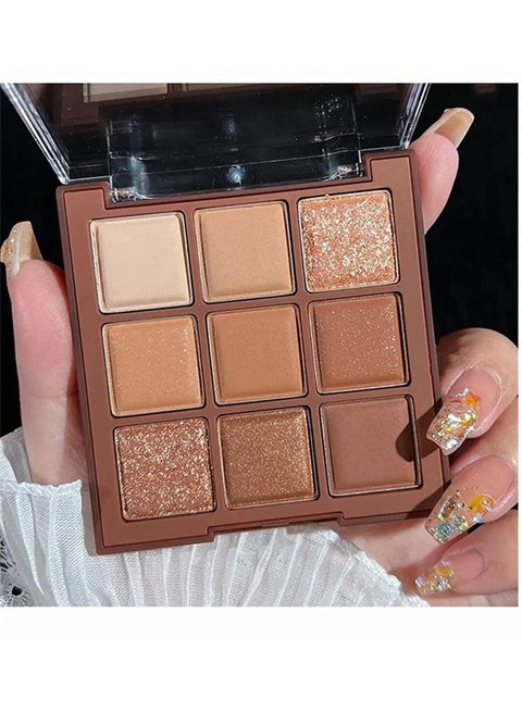 Eyeshadow Palette 9 Colours Chocolates Contour Palette Brown Eyeshadow Make Up Palettes Long Lasting Shimmer Matte Highly Pigmented Natural Look Travel Size Eye Shadows Palette For Women Girls