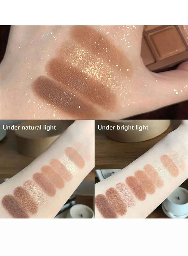 dikalu Eyeshadow Palette 9 Colours Chocolates Contour Palette Brown Eyeshadow Make Up Palettes Long Lasting Shimmer Matte Highly Pigmented Natural Look Travel Size Eye Shadows Palette For Women Girls - Image 3