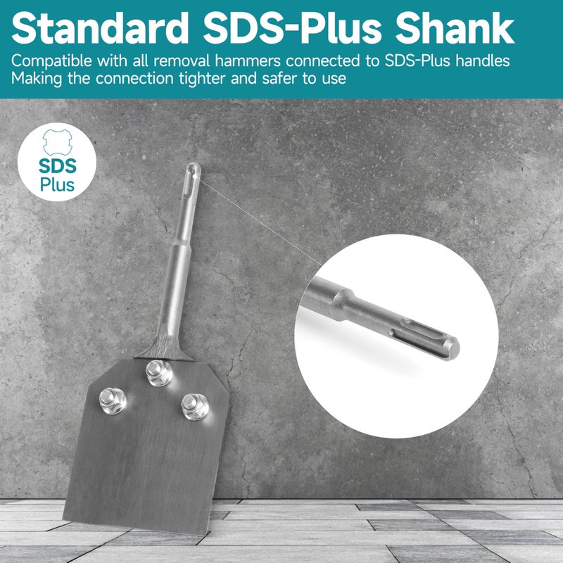 YOSIGHT 4 Inch Wide SDS-Plus Shank Floor Scraper Chisel, Tile & Thin-set Scaling - 4 In. x 10 In. Alloy Steel Bit Chisel for Cleaning Thin-set Mortar Tile Adhesive - Image 3