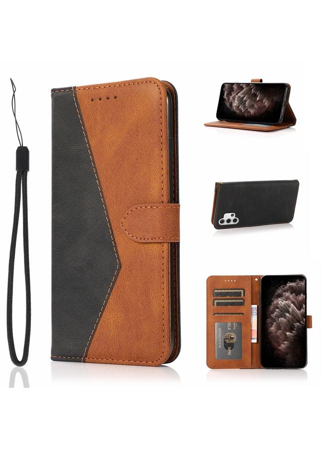 S-TOP Case For Samsung Galaxy A32 5G Dual-color Stitching Leather Phone Case - Image 1