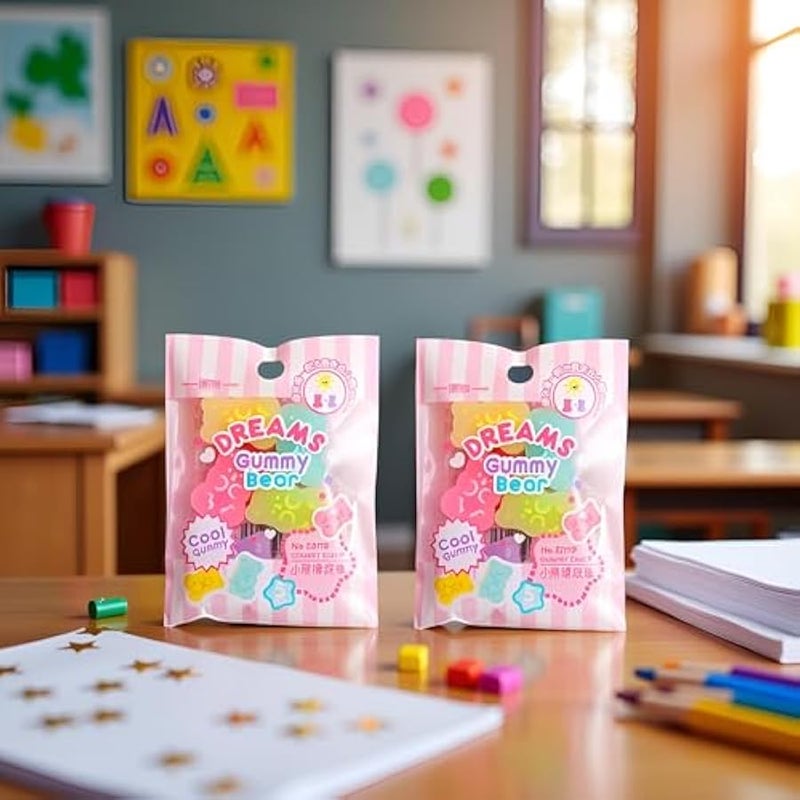 10Pcs Cute Erasers - Colorful Gummy Bear Cabochons | Cartoon Bear Pencil Erasers | Animals | Interactive Eraser Pets | Stationery Supplies School Reward - Image 4