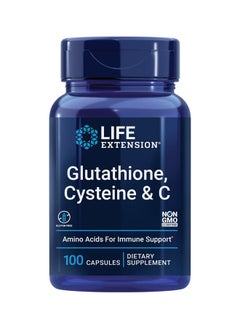 Life Extension مكمل غذائي مضاد للأكسدة من الجلوتاثيون سيستين وفيتامين سي مع الجلوتاثيون المخفض واللسيستين لدعم صحة الكبد وإزالة السموم من الجسم، خالي من الجلوتين، 100 كبسولة من نونجمو  - Image 1