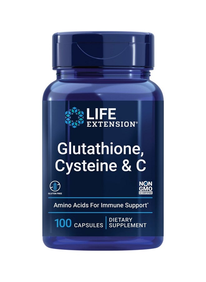 Life Extension - مكمل غذائي مضاد للأكسدة من الجلوتاثيون سيستين وفيتامين سي مع الجلوتاثيون المخفض واللسيستين لدعم صحة الكبد وإزالة السموم من الجسم، خالي من الجلوتين، 100 كبسولة من نونجمو - Image 1