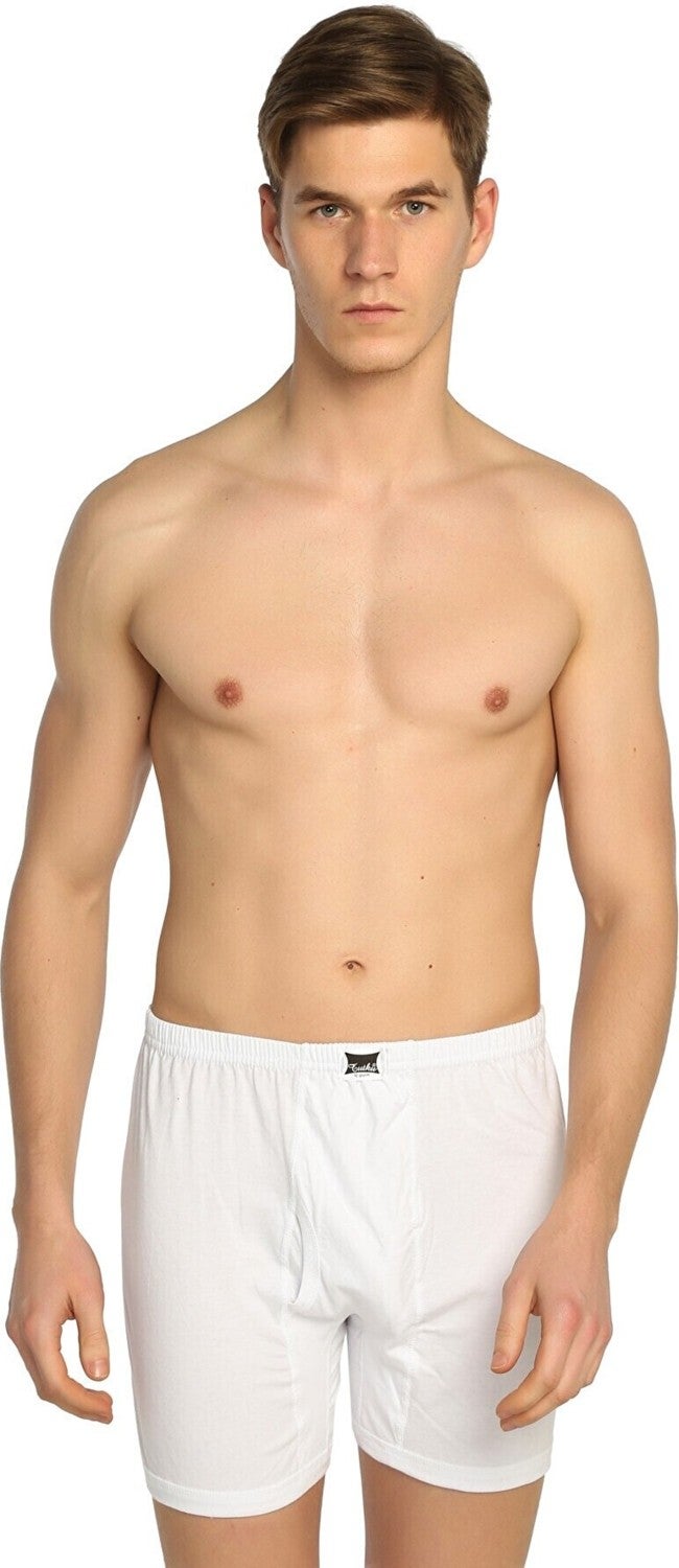 Tutku Men's White 6 Pack Combed Long Johns Panties