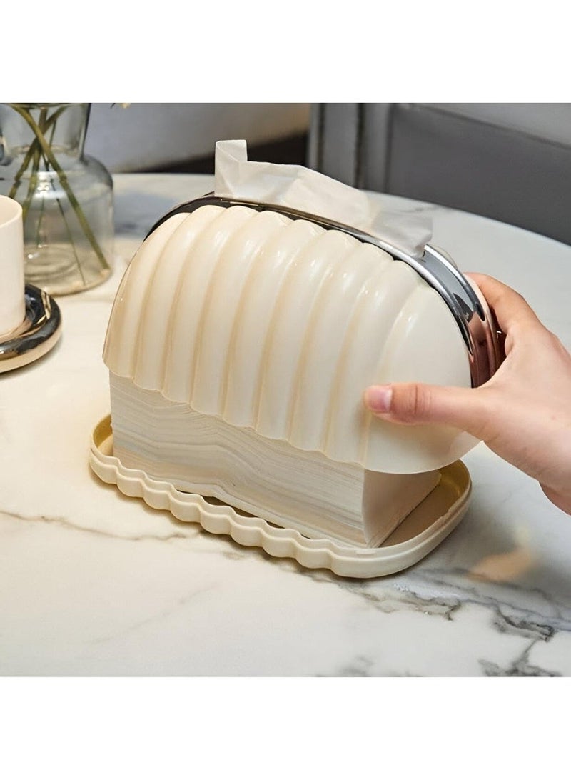 ناما علبة مناديل أنيقة بشكل حقيبة يد مزخرفة  بفيونكه بسحاب لسهولة استخدام وتخزين المناديل. - Image 5