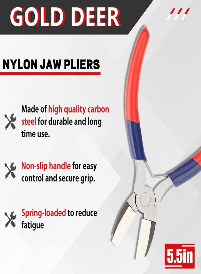 GOLD DEER Nylon Jaw Pliers Nylon Jaw Flat Nose Pliers Flat Nylon Jaw Pliers Double Nylon Flat Jaw Pliers Double Nylon Jaw Pliers Nylon Jaw Pliers Jewelry Making Tools - Image 2
