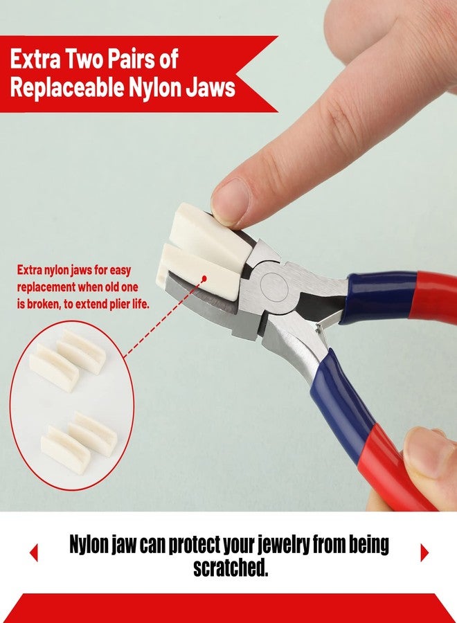GOLD DEER Nylon Jaw Pliers Nylon Jaw Flat Nose Pliers Flat Nylon Jaw Pliers Double Nylon Flat Jaw Pliers Double Nylon Jaw Pliers Nylon Jaw Pliers Jewelry Making Tools - Image 3