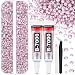 TINKRSTUFF 6100Pcs Resin Rhinestones for Crafting with 2Pcs 10ml B7000 Jewelry Glue 1 Box Flatback Crystals Diamond Light Pink for Bedazzling Crafts DIY Nail Art Non Hotfix Gems for Clothing Shoes - Image 2
