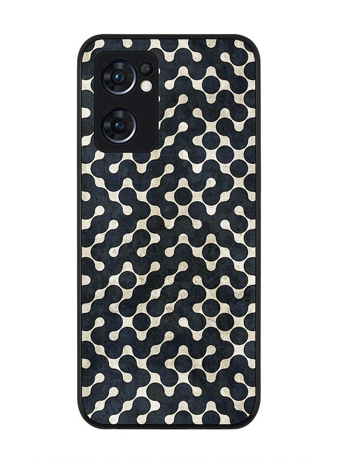 Stylizedd Rugged Black edge case for Oppo Reno7 5G  Slim fit Soft Case Flexible Rubber Edges Anti Drop TPU Gel Thin Cover - Connect The Dots (Black)  - Image 1
