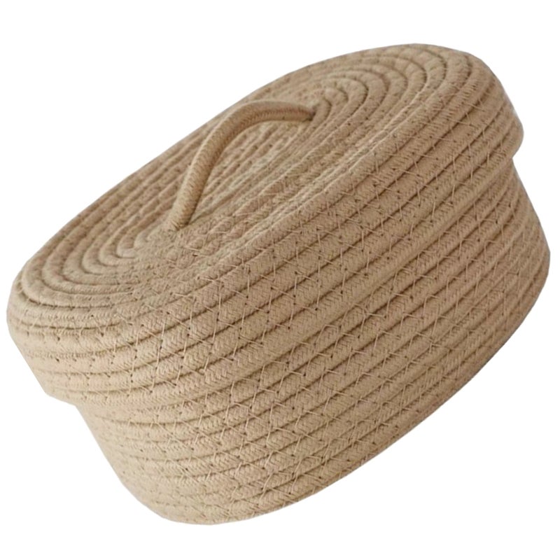 2pcs Cotton Rope Woven Basket Multi-functional Household Woven Container Nordic Style Storage Basket - Image 2