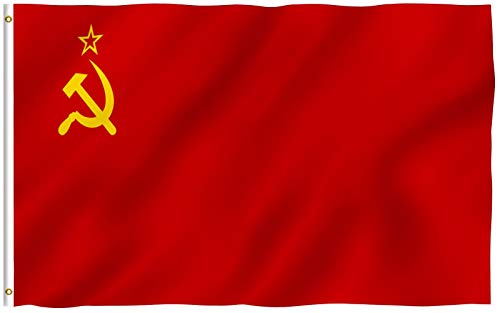 Anley Fly Breeze 3x5 Foot Soviet Union Flag - Vivid Color and Fade proof - Canvas Header and Double Stitched - Union of Soviet Socialist Republics National Flags with Brass Grommets 3 X 5 Ft - Image 1