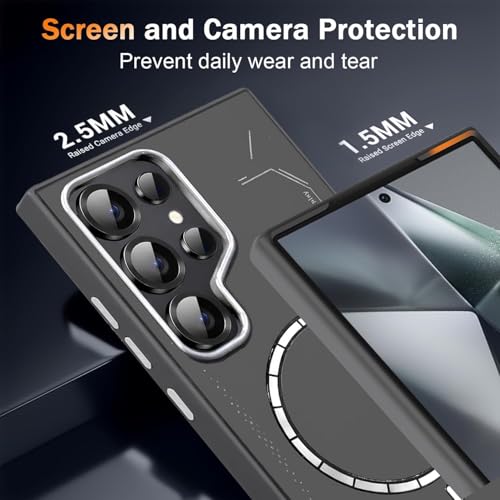 DIZORO Premium Magnetic Case for Samsung S24 Ultra, [Military Grade Drop Protection][Fit for MagSafe], Slim Anti-Fingerprint & Soft Touch Full Body Protective Cover for Samsung S24 Ultra (Grey) - Image 2