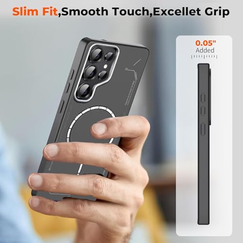 DIZORO Premium Magnetic Case for Samsung S24 Ultra, [Military Grade Drop Protection][Fit for MagSafe], Slim Anti-Fingerprint & Soft Touch Full Body Protective Cover for Samsung S24 Ultra (Grey) - Image 5