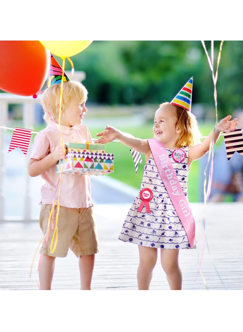 SYOSI 3 Pieces Birthday Girl Badge Decorations Set Includes Award Ribbon and Pink Sash for Party Supplies - Image 2