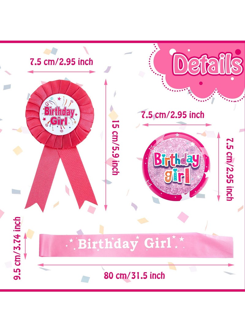 SYOSI 3 Pieces Birthday Girl Badge Decorations Set Includes Award Ribbon and Pink Sash for Party Supplies - Image 5
