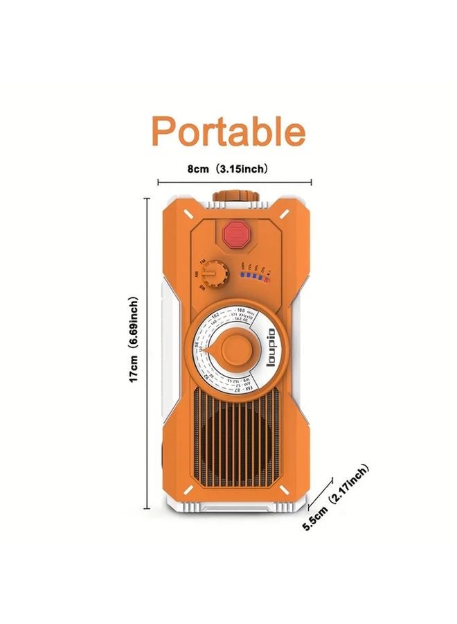 Green Portable Hand Crank Emergency Radio Solar NOAA Weather 5000mAh Power Bank Flashlight - Image 4