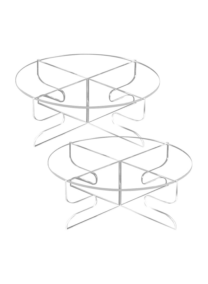 TPGP 11.8 Inch 2 Pcs Acrylic Cupcake Stand Cake Stand 1 Tier Round Cake Holder for Party Reusable Cake Pedestal Stand for Parties Bakery Display Serving Tray Plastic Dessert Tower for Wedding Party - Image 1