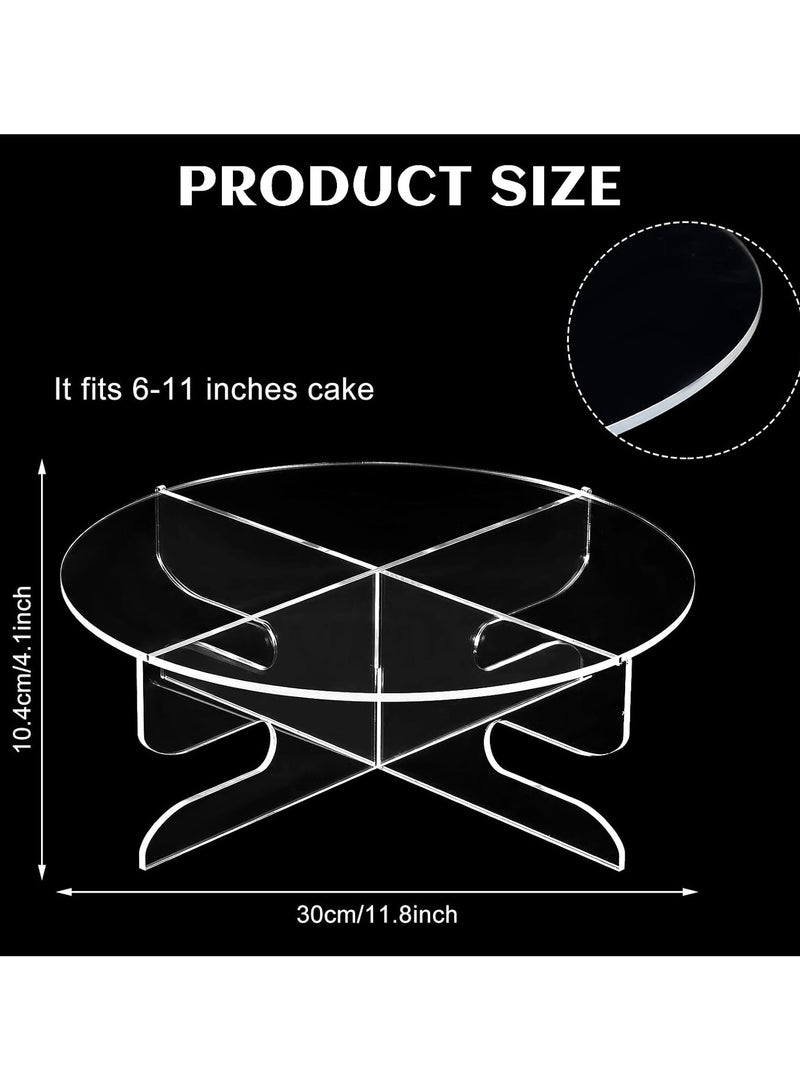 TPGP 11.8 Inch 2 Pcs Acrylic Cupcake Stand Cake Stand 1 Tier Round Cake Holder for Party Reusable Cake Pedestal Stand for Parties Bakery Display Serving Tray Plastic Dessert Tower for Wedding Party - Image 3