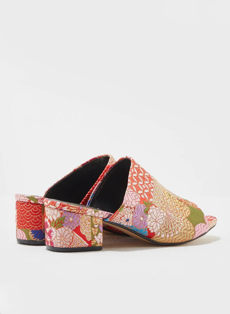 Truffle Brocade Mules