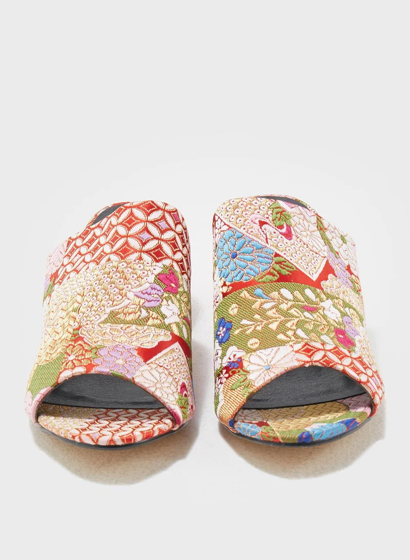 Truffle Brocade Mules