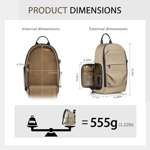 TAAOKA Camera Sling Bag, DSLR/SLR/Mirrorless Camera Backpack Case Shockproof Photography Backpack with Tripod Holder & Removable Modular Inserts Compatible with Canon/Nikon/Sony/Fuji - Image 5