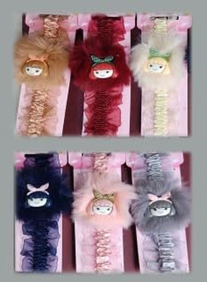 Glamyou LIKHITHASCOLLECTIONS Kids beautiful headband with lace and elastic for girls, Multicolour, pack of 6 Hair Band (Multicolor) - Image 1