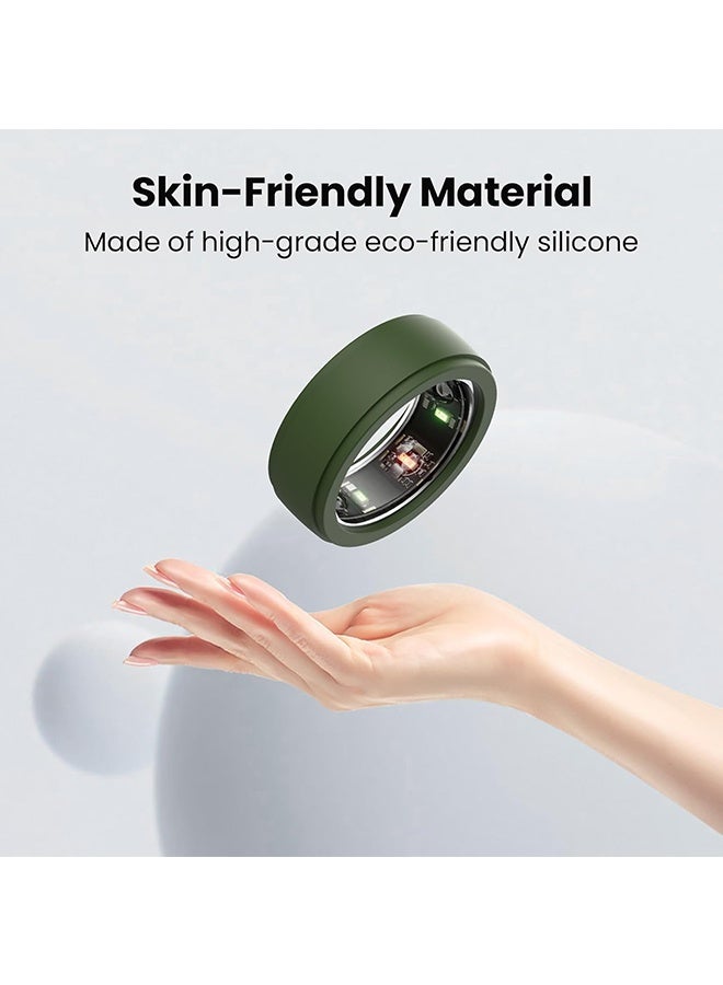 Wffo 2 Pcs Suitable for Oura Ring Gen 3 Silicone Ring Cases - Silicone Ring Protector for Working Out Accessories - Smart Ring Protector - Compatible with Oura, Samsung, Ultrahuman, RingConn Rings & More,Men's and Women's Ring Accessories - Anti-Scratch, Flexible & Durable - Green(S/M) - Image 3