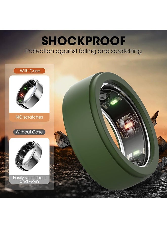 Wffo 2 Pcs Suitable for Oura Ring Gen 3 Silicone Ring Cases - Silicone Ring Protector for Working Out Accessories - Smart Ring Protector - Compatible with Oura, Samsung, Ultrahuman, RingConn Rings & More,Men's and Women's Ring Accessories - Anti-Scratch, Flexible & Durable - Green(S/M) - Image 4