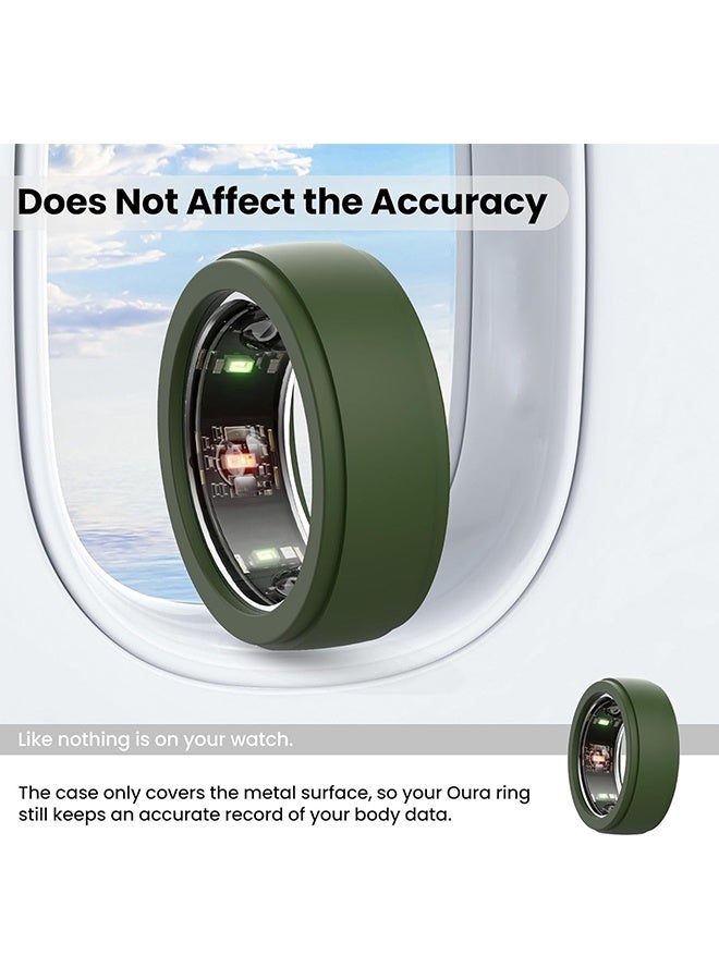 Wffo 2 Pcs Suitable for Oura Ring Gen 3 Silicone Ring Cases - Silicone Ring Protector for Working Out Accessories - Smart Ring Protector - Compatible with Oura, Samsung, Ultrahuman, RingConn Rings & More,Men's and Women's Ring Accessories - Anti-Scratch, Flexible & Durable - Green(S/M) - Image 5