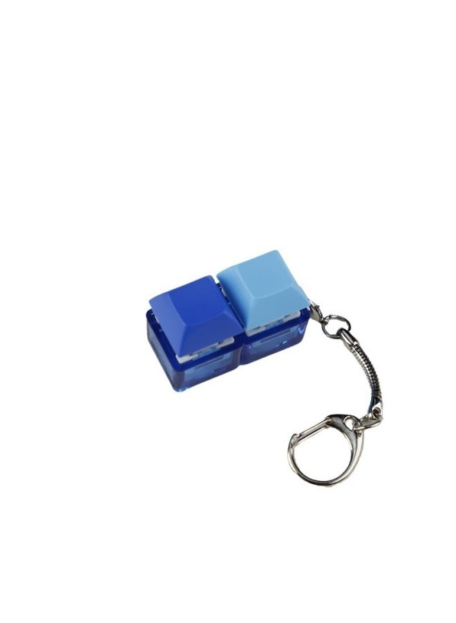 Press Transparent Candy Color 2 Holes 3 Holes 4 Holes Can Be Freely Matched With High Special Black Black Tea Green Axis Keyboard Shaft Experience Device-Color:2-hole Blue Transparent Green Shaft Without Lamp  - Image 1