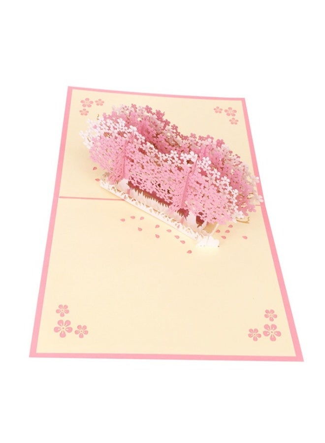 بيوينتي بطاقة تهنئة مجسمة ثلاثية الأبعاد، هدية مبتكرة، بطاقة شجرة الكرز ثلاثية الأبعاد