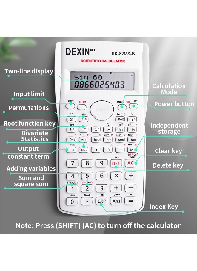 Generic - Dual-Line Display LCD Screen Scientific Calculator, 240 Calculation Methods Desktop Calculator For Function Calculation - Image 1