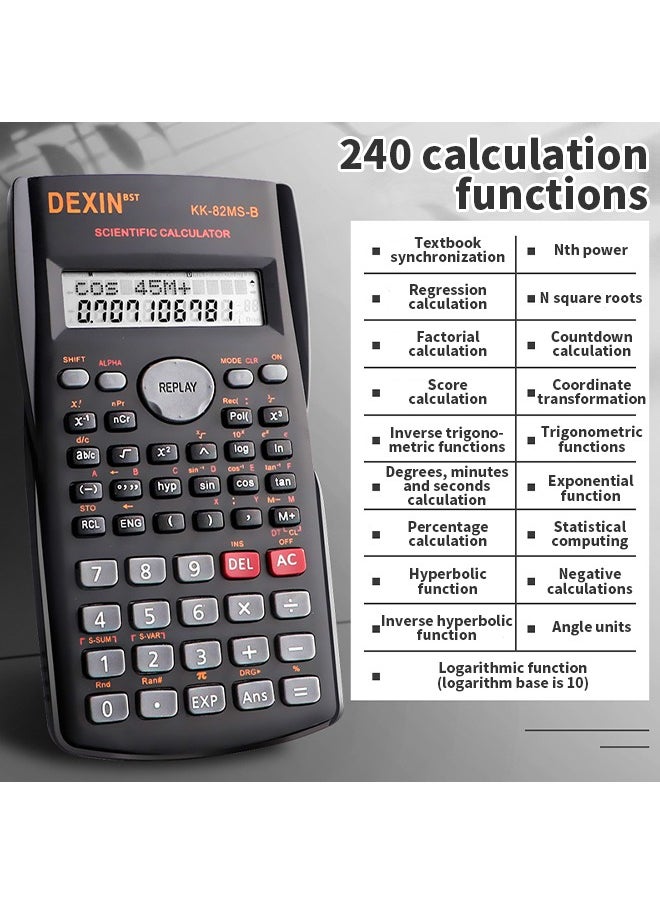 Generic - Dual-Line Display LCD Screen Scientific Calculator, 240 Calculation Methods Desktop Calculator For Function Calculation - Image 1