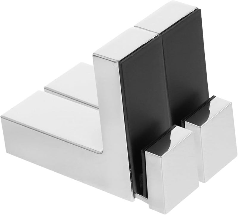 TEHAUX Silver Adjustable Floating Shelf Brackets Wall Mount Supports For 3 36mm Glass Shelves - Image 1