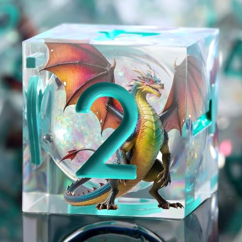 DNDND Shinny Liquid Core Dice Set 7Piece Sharp Edge DD Dice with Ancient Dragon Design Gift Metal Case for Dungeons and Dragons RPG Tabletop Gaming - Image 5