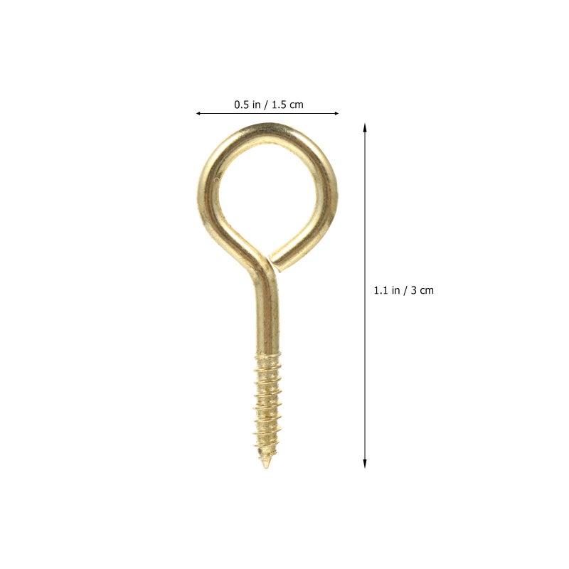 90 Pcs Gold Screw In Goat Eye Hooks For Ceiling Hanging Outdoor String Lights And Wall Storage - Image 3