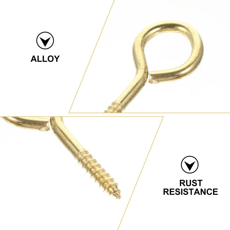 90 Pcs Gold Screw In Goat Eye Hooks For Ceiling Hanging Outdoor String Lights And Wall Storage - Image 4