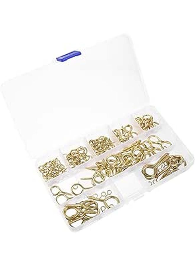 90 Pcs Gold Screw In Goat Eye Hooks For Ceiling Hanging Outdoor String Lights And Wall Storage - Image 1