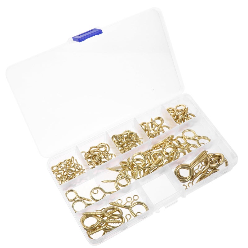 90 Pcs Gold Screw In Goat Eye Hooks For Ceiling Hanging Outdoor String Lights And Wall Storage - Image 2
