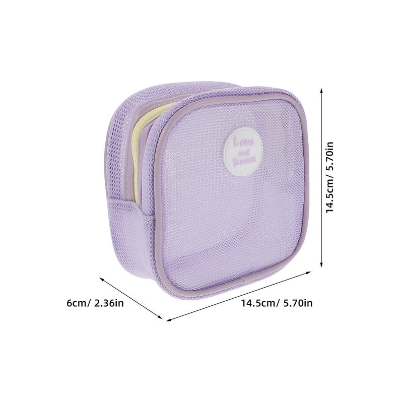 Purple Mini Travel Makeup Bag Portable Cosmetic Pouch Organizer For Women - Image 3
