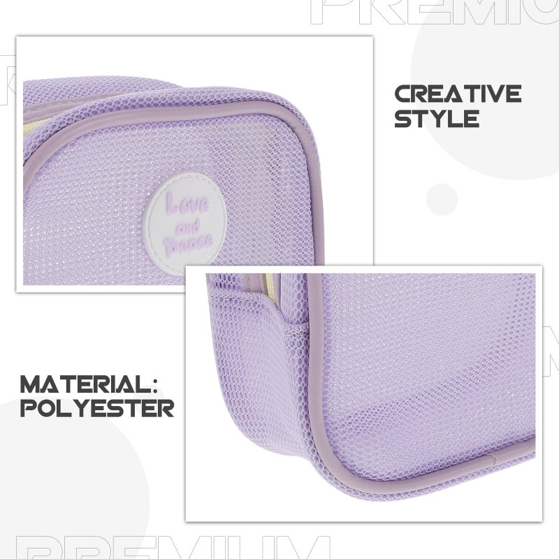 Purple Mini Travel Makeup Bag Portable Cosmetic Pouch Organizer For Women - Image 4