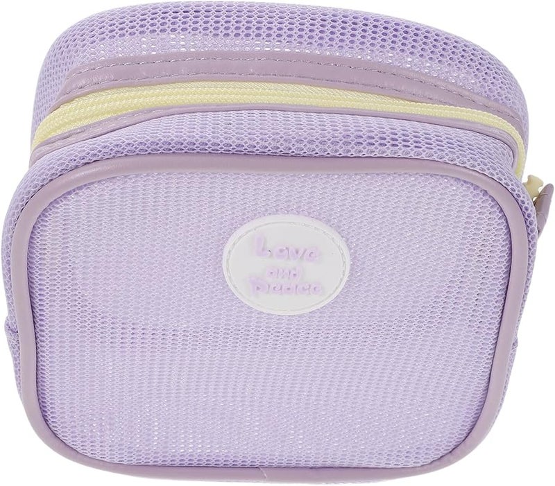Purple Mini Travel Makeup Bag Portable Cosmetic Pouch Organizer For Women - Image 1