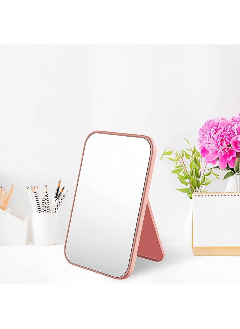 BENCI BENCI Makeup Mirror Rectangle Countertop Cosmetic Mirror with Stand Shaving Makeup Mirrors Portable Folding Travel Mirror Makeup Gifts for Women Pink Set of 2  - Image 5