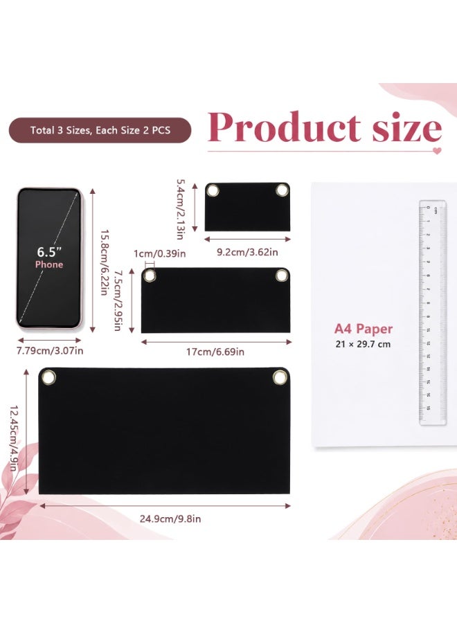 6 PCS Felt Purse Insert Organizer with Eyelets, 3 Sizes Crossbody Conversion Liner for Clutch Handbags, Black - Image 2