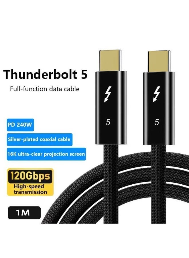 سام كابل Thunderbolt 5 USB C إلى USB C، شاشة 16K@60Hz/نقل بيانات 120Gbps/شحن PD 240W، موصل هاتف محمول وتلفزيون 1 متر - Image 1