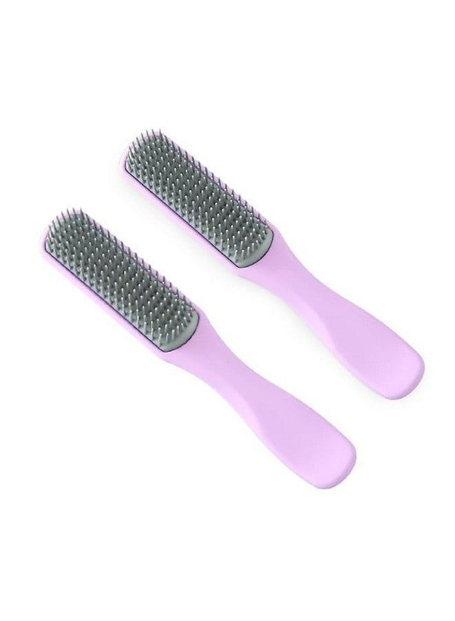 هومستيك فرشاة الشعر | فرشاة ذات شعيرات مرنة | فرشاة شعر مع مجداف | فرشاة فرد الشعر وفك تشابكه | مناسب لجميع أنواع الشعر | 2 قطعة | C19-بروب-S | صغير | أرجواني - Image 4