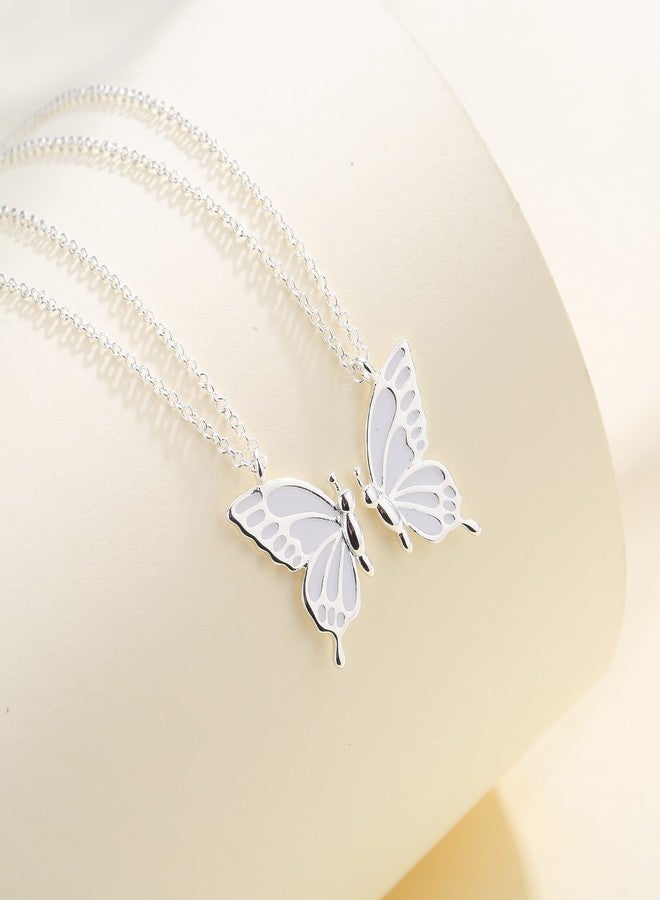 RS Mother Daughter Mom Necklaces Set for 2 Butterfly Matching Necklace Women Girls Mother's Day Christmas Valentines Pendant Chain Silver Jewelry Gifts - Image 4