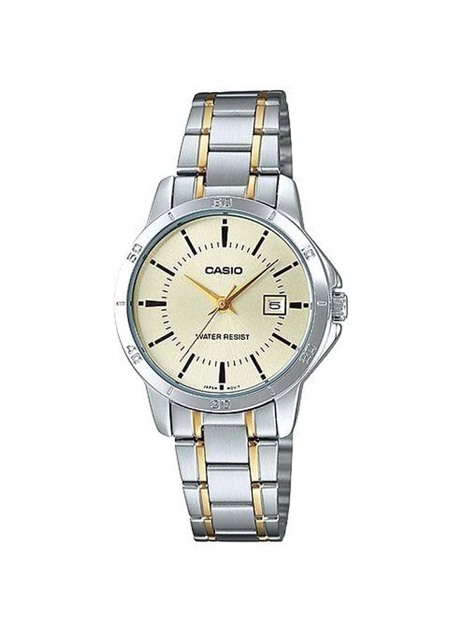 CASIO Women Dress Stainless Steel Analog Watch-LTP-V004SG-9A - 35 mm - Silver/Gold - Image 1
