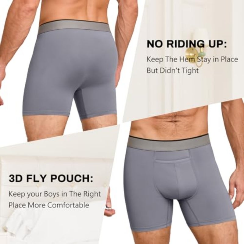 HOOFESAN Men's Underwear Boxer Briefs, Breathable Underwear for Men, No Ride Up, 3D Support Pouch, Strtch Comort Multi - Image 4